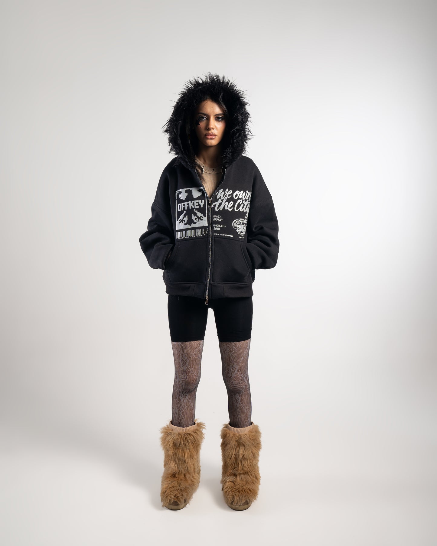 CITY BLACK FUR JACKET