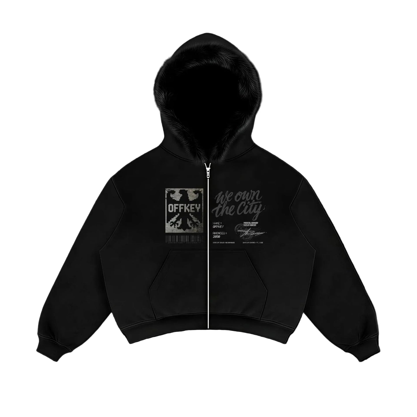 CITY BLACK FUR JACKET