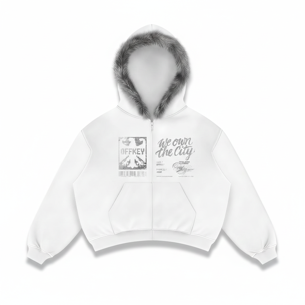 CITY WHITE FUR JACKET