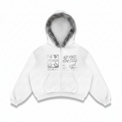 CITY WHITE FUR JACKET