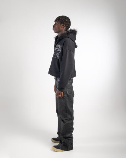 CITY BLACK FUR JACKET