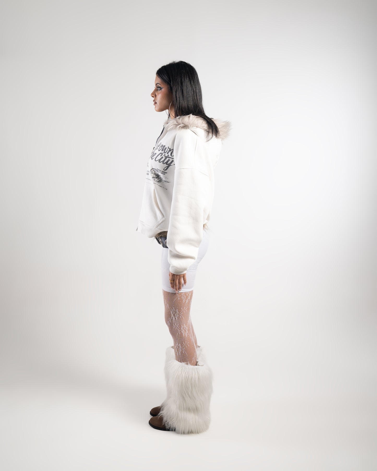CITY WHITE FUR JACKET