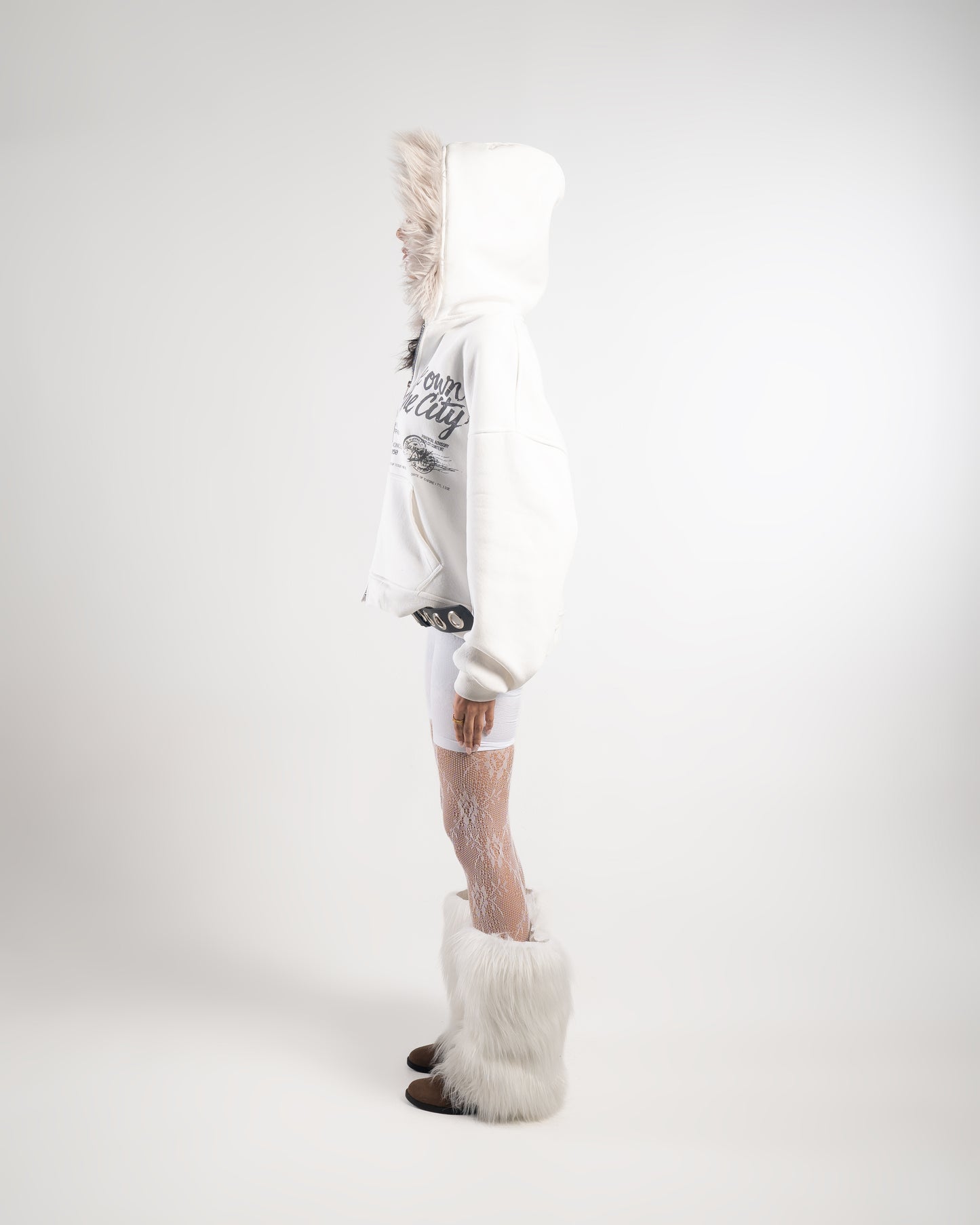 CITY WHITE FUR JACKET