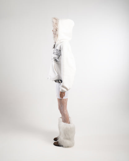 CITY WHITE FUR JACKET