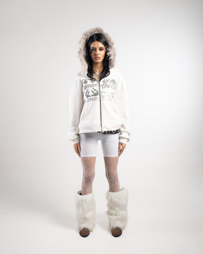 CITY WHITE FUR JACKET