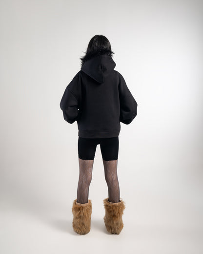 CITY BLACK FUR JACKET
