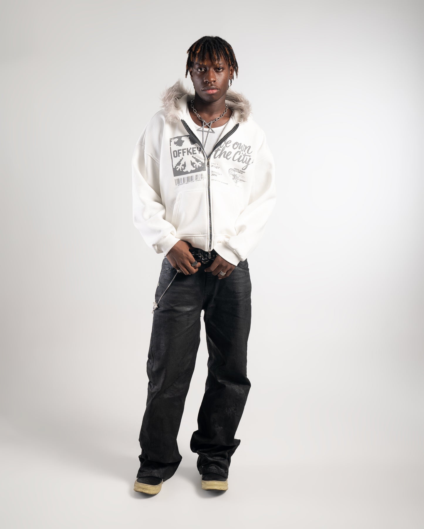 CITY WHITE FUR JACKET