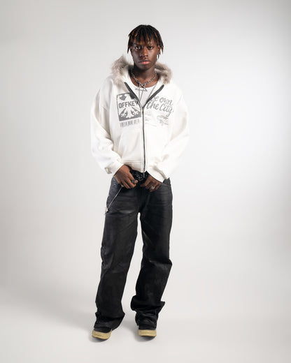 CITY WHITE FUR JACKET